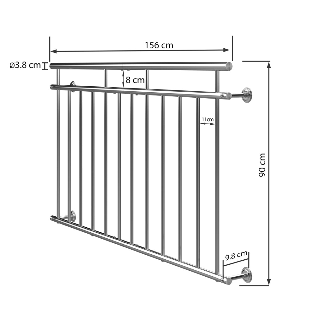 Nancy's Nibley Balkonleuning - Raambalustrade - Traliewerk - Reling - 90 x 156 cm