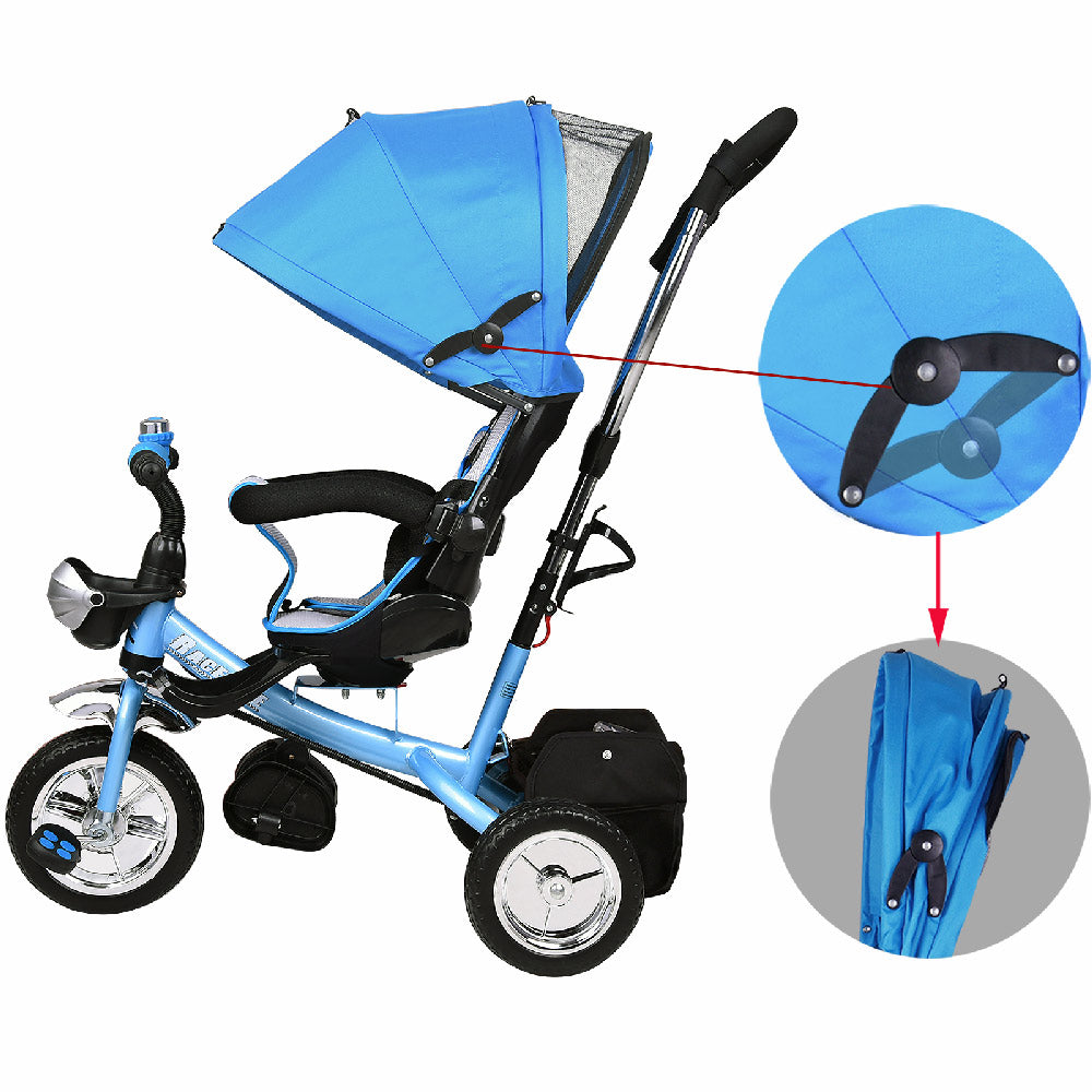 Nancy's Alta Sierra Kinderdriewieler - Kinderwagen - Driewieler - Multifunctioneel - Opvouwbare Zonnekap - Modern - Blauw