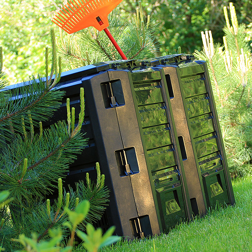 Composteur Nancy's Keystone Heights - Résistant aux intempéries - Plastique - 1600 L - 261 x 72 x 83 cm