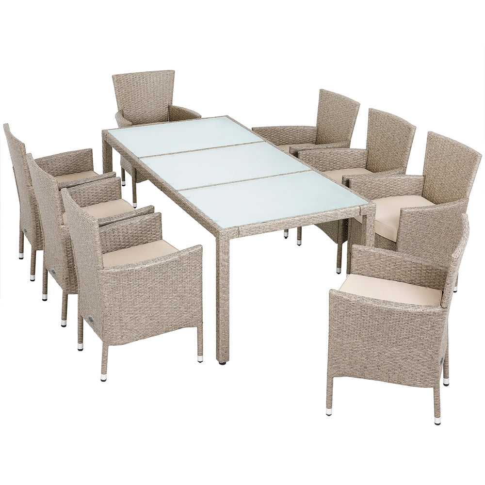 Nancy's Escalon Zitset - Tuin - Terras - Zitgroep - Polyrotan - 17-delig - Tuinmeubelset