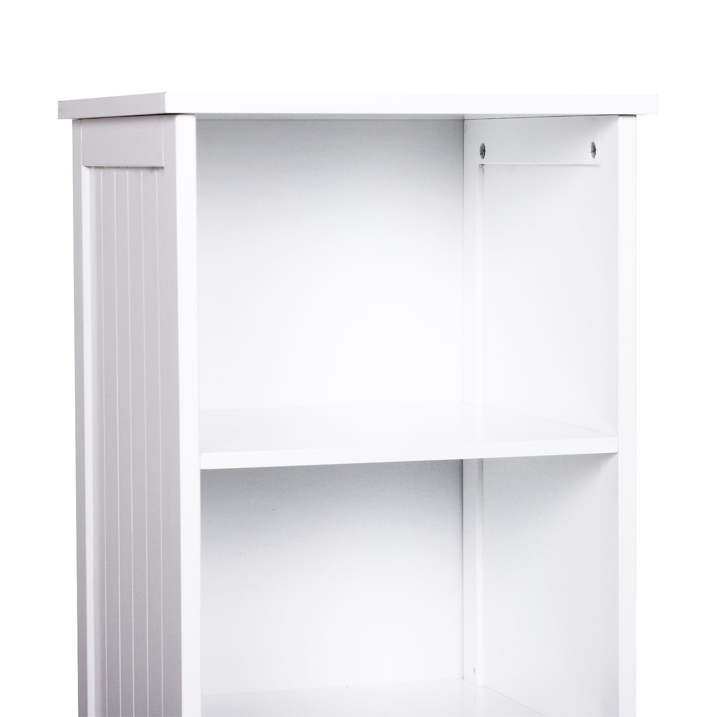 Nancy's Portsmouth Badkamerkast - Dressoir - Badkamermeubel - Staande Kast - Hoge Kast - 3 Planken - 1 Deur - 40 x 38 x 160 cm - Hout - Wit