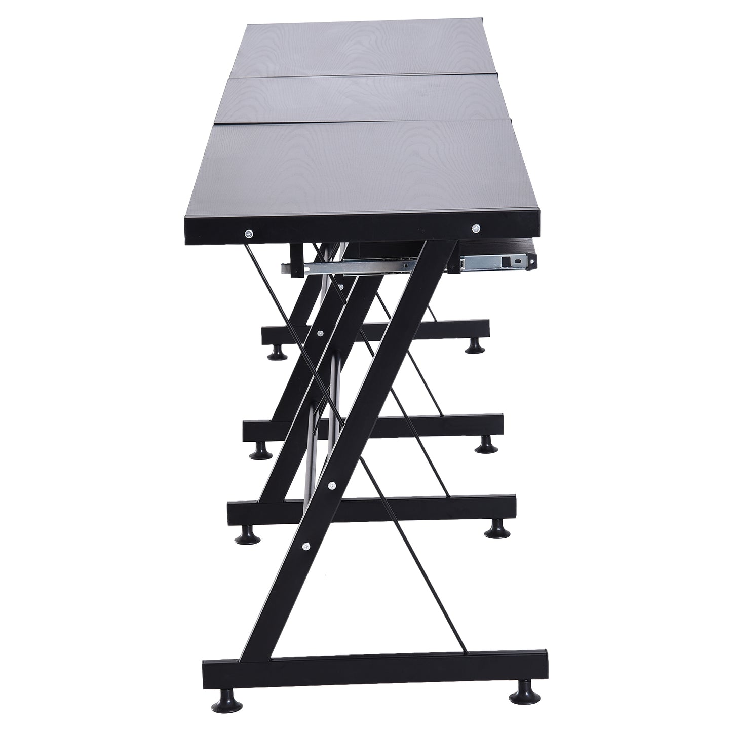 Nancy's Faribault Bureau - Hoekbureau - In Hoogte Verstelbaar - L-Vorm - 130 x 130 x 73 cm - Zwart - MDF - Staal