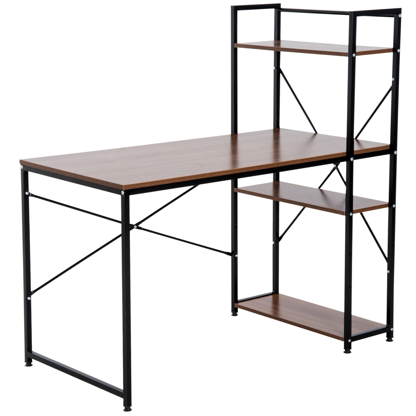 Nancy's Rhinelander Bureau - Schrijftafel - Opbergvakken - Computertafel - Zwart/Wit - Bewerkt Hout - Legbord