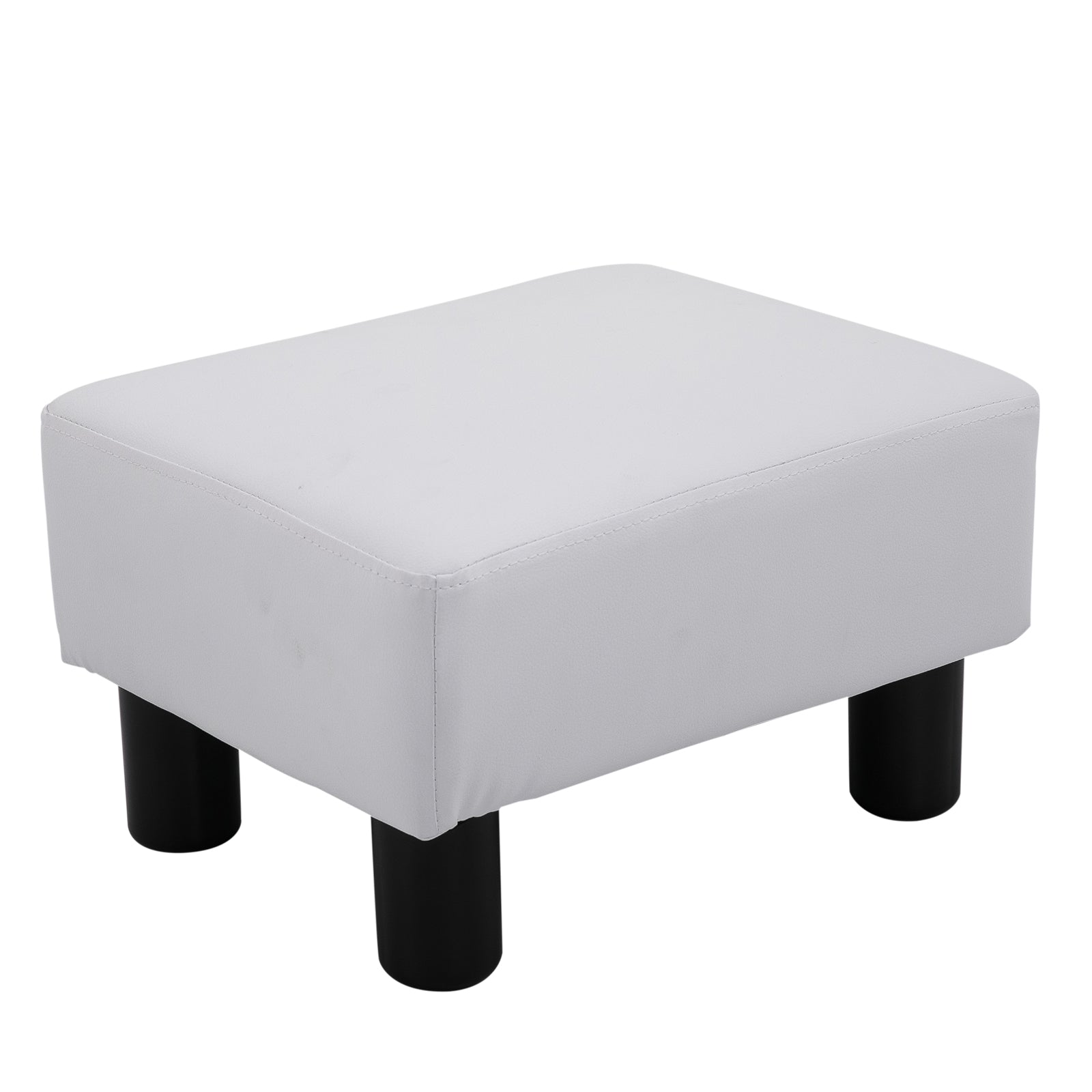 Nancy's New York Footstool - Tabouret - Repose-pieds - Pouf - Simili Cuir - Blanc - ± 40 x 30 x 25 cm