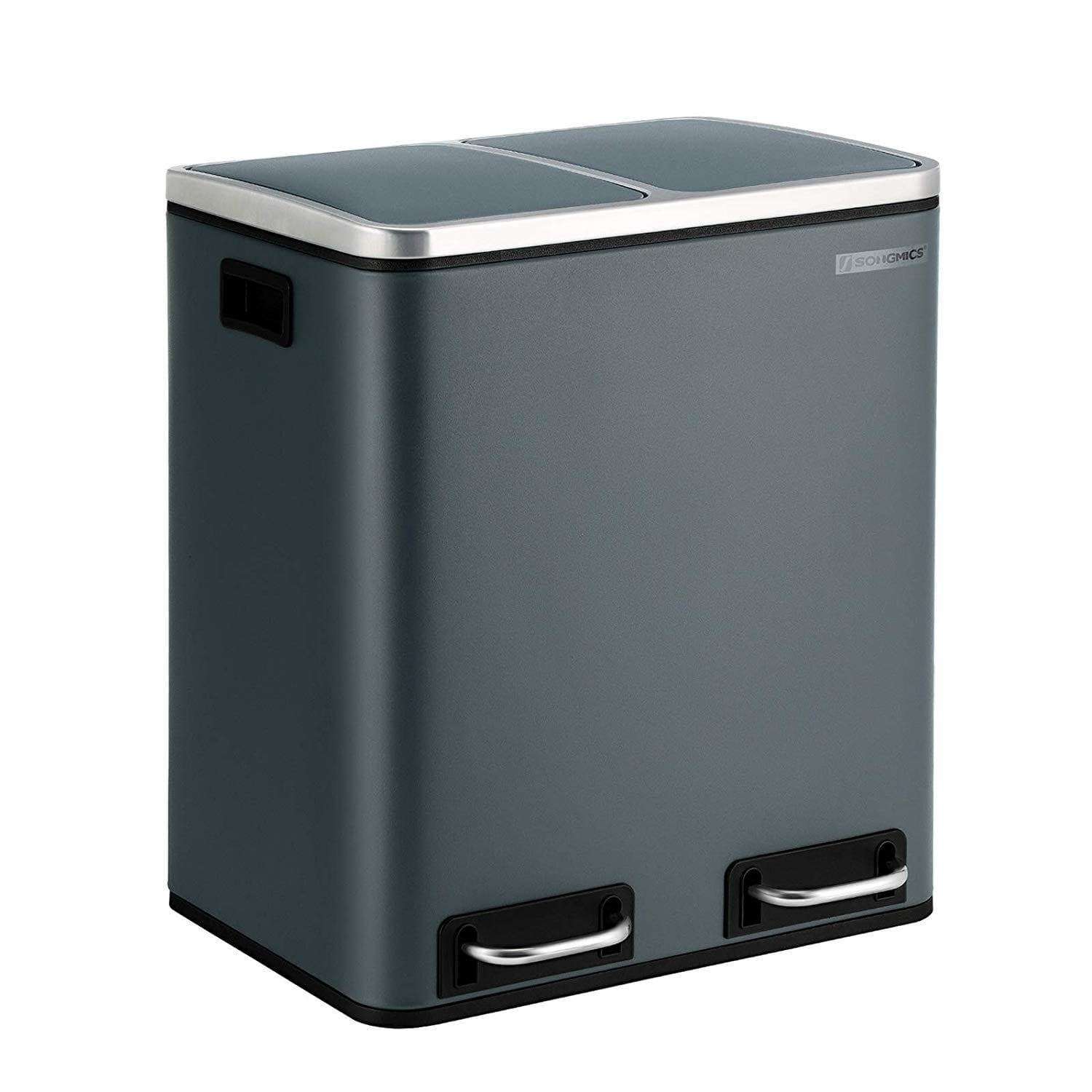 Poubelle Nancy's Ala - Tri des déchets - Poubelle à pédale - Poubelle - Gris fumée - 30 Litres