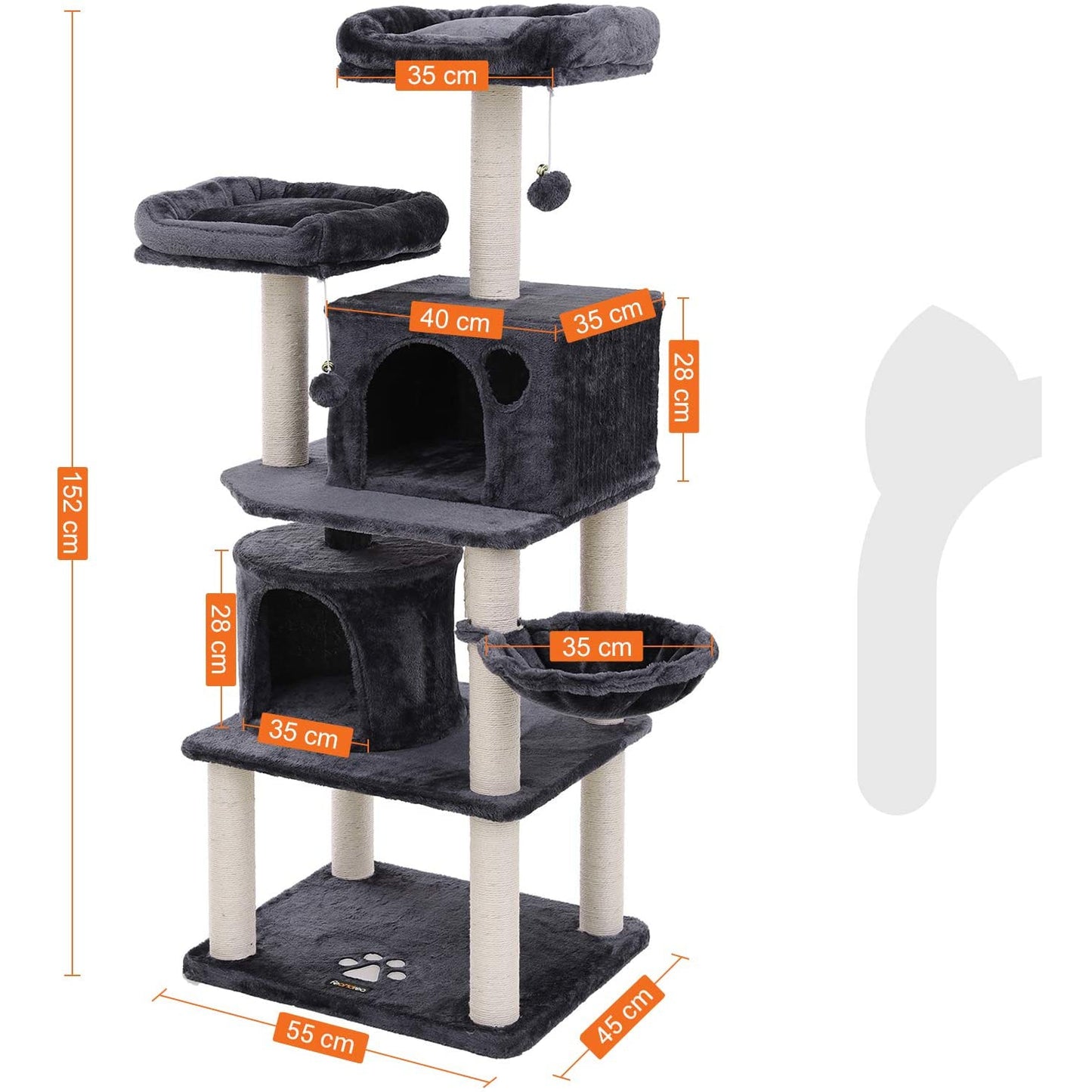 Nancy's Kattenboom XL 152 CM - Luxe Kattenhuis - Krabpaal - Katten - Kat