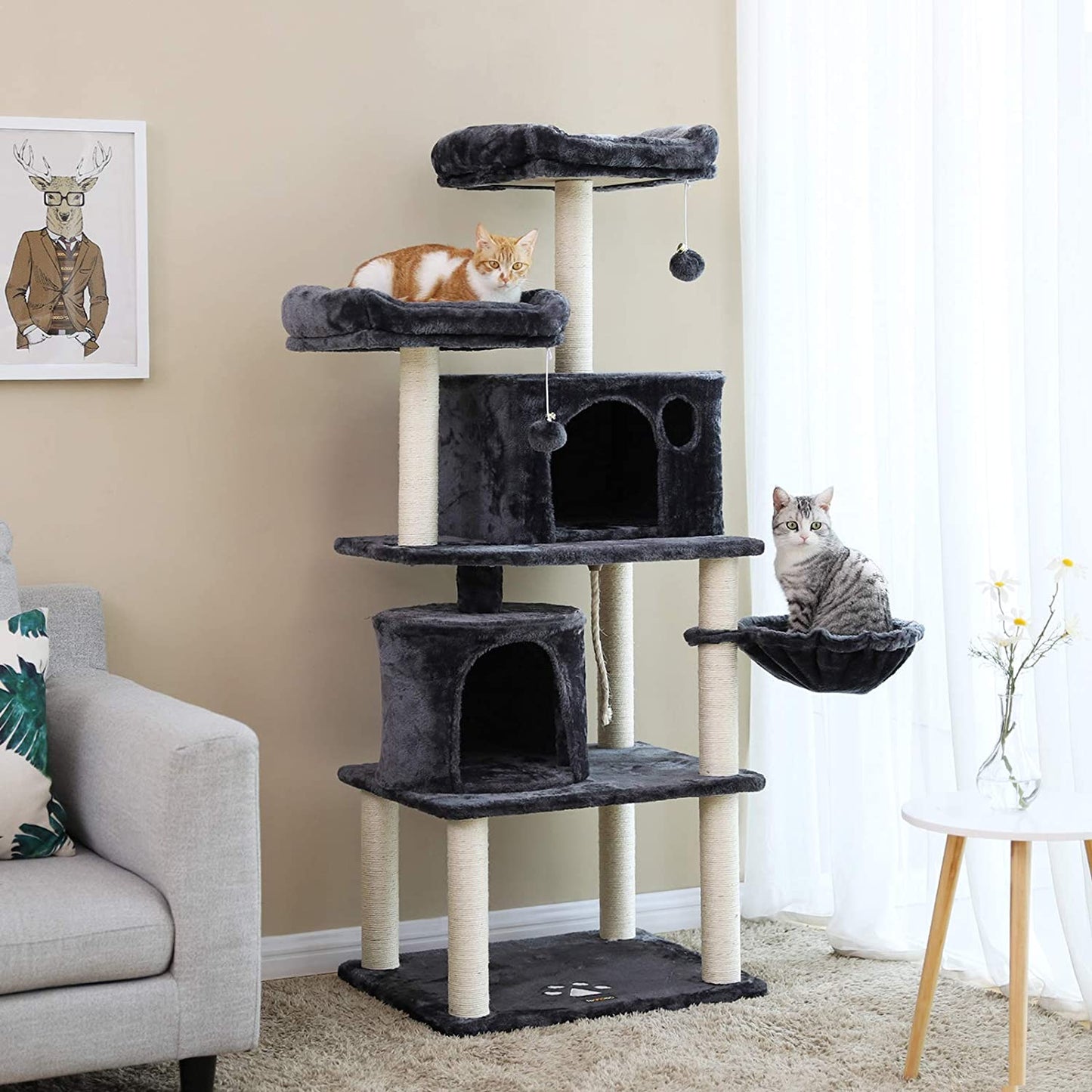 Nancy's Kattenboom XL 152 CM - Luxe Kattenhuis - Krabpaal - Katten - Kat