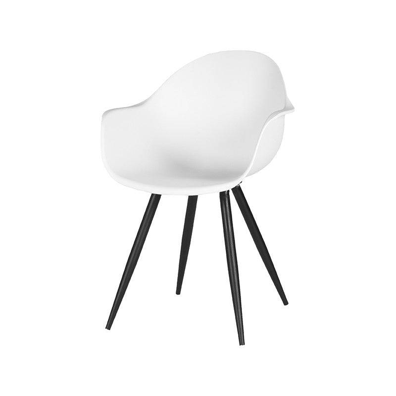 LABEL51 Dining room chair Luca - Set of 2 - Plastic - Shell - Chair - Design chair - Dining room chairs - White - 58 x 85 x 54 cm