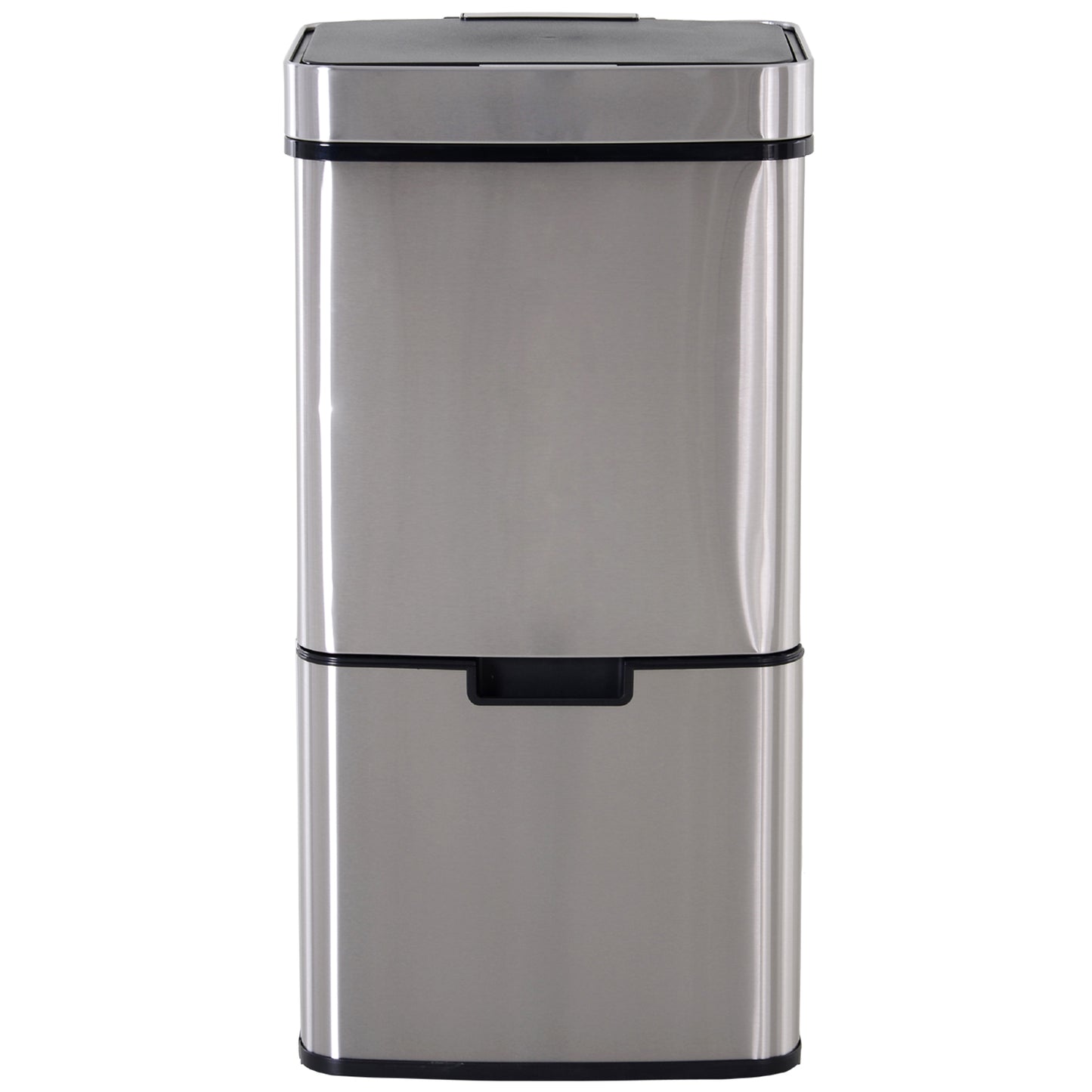Nancy's Bozeman Prullenbak - Sensor Prullenbak - Afvalscheidingssysteem - 72 L - 3-Vaks - RVS - 42 x 30 x 81 cm - Zilver