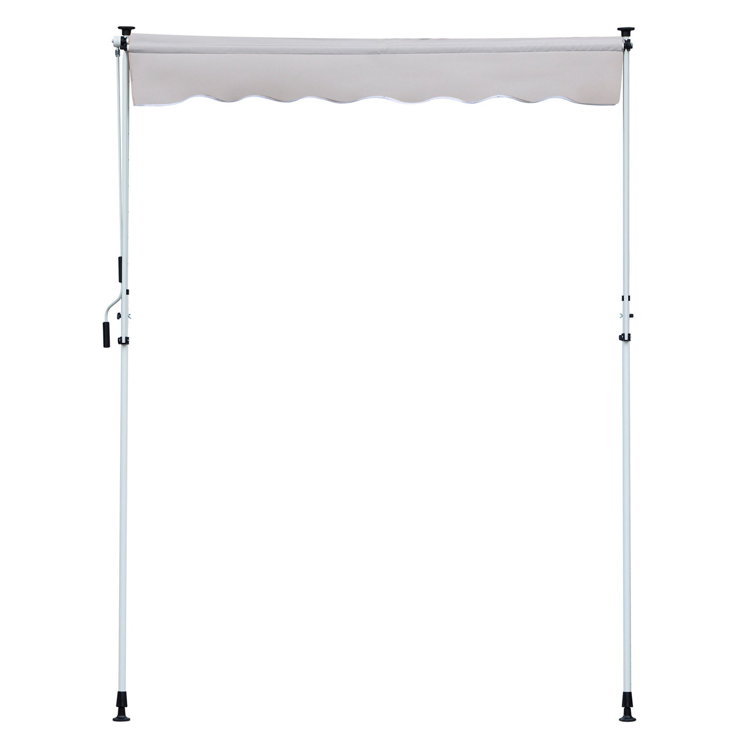 Nancy's Bennington Luifel - Aluminium/IJzer/Polyester - Zonwering - Handslinger - Roomwit - 200 x 120 cm