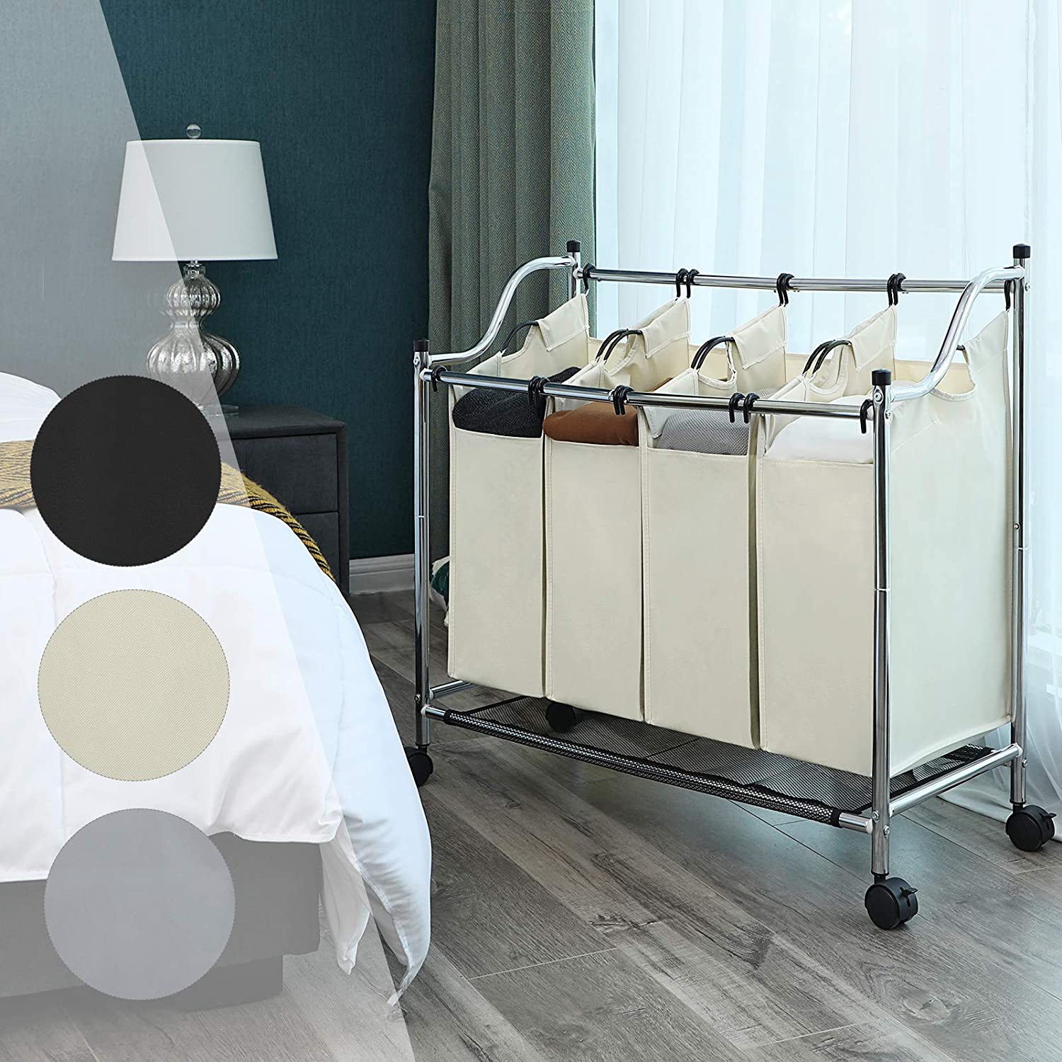 Nancy's Potinha Wassorteerder - Wasmand - Wasbox - Beige - 4 x 35 Liter