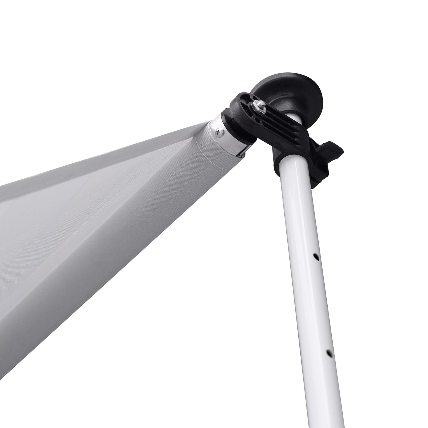 Nancy's Bennington Luifel - Aluminium/IJzer/Polyester - Zonwering - Handslinger - Roomwit - 200 x 120 cm