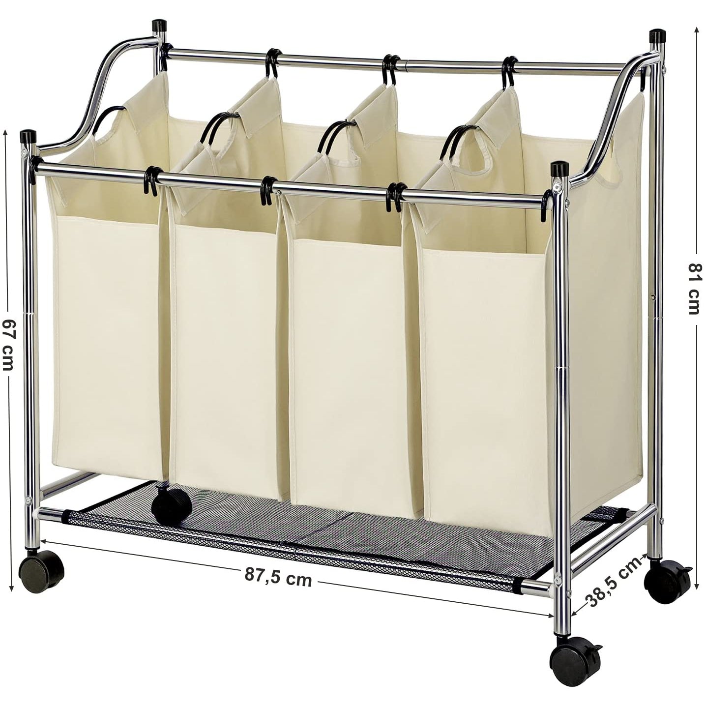 Nancy's Potinha Wassorteerder - Wasmand - Wasbox - Beige - 4 x 35 Liter