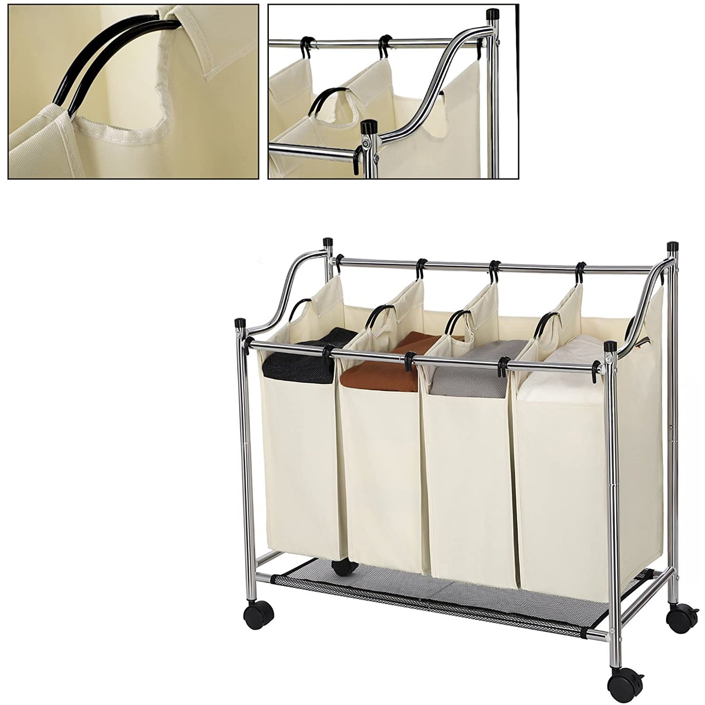 Nancy's Potinha Wassorteerder - Wasmand - Wasbox - Beige - 4 x 35 Liter