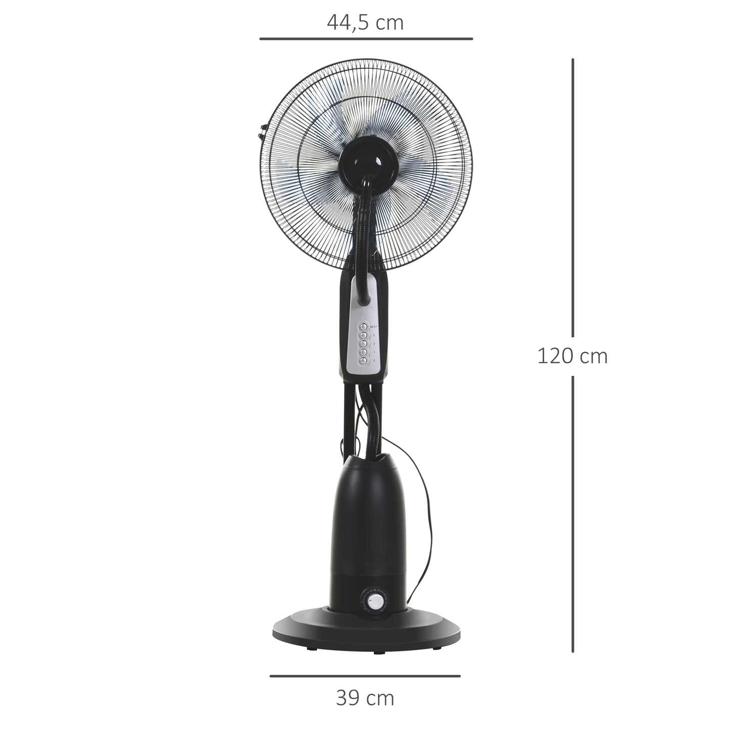 Nancy's Walsenburg Statiefventilator - Ventilator - Waterverstuiver - 3 Snelheden - Zwart