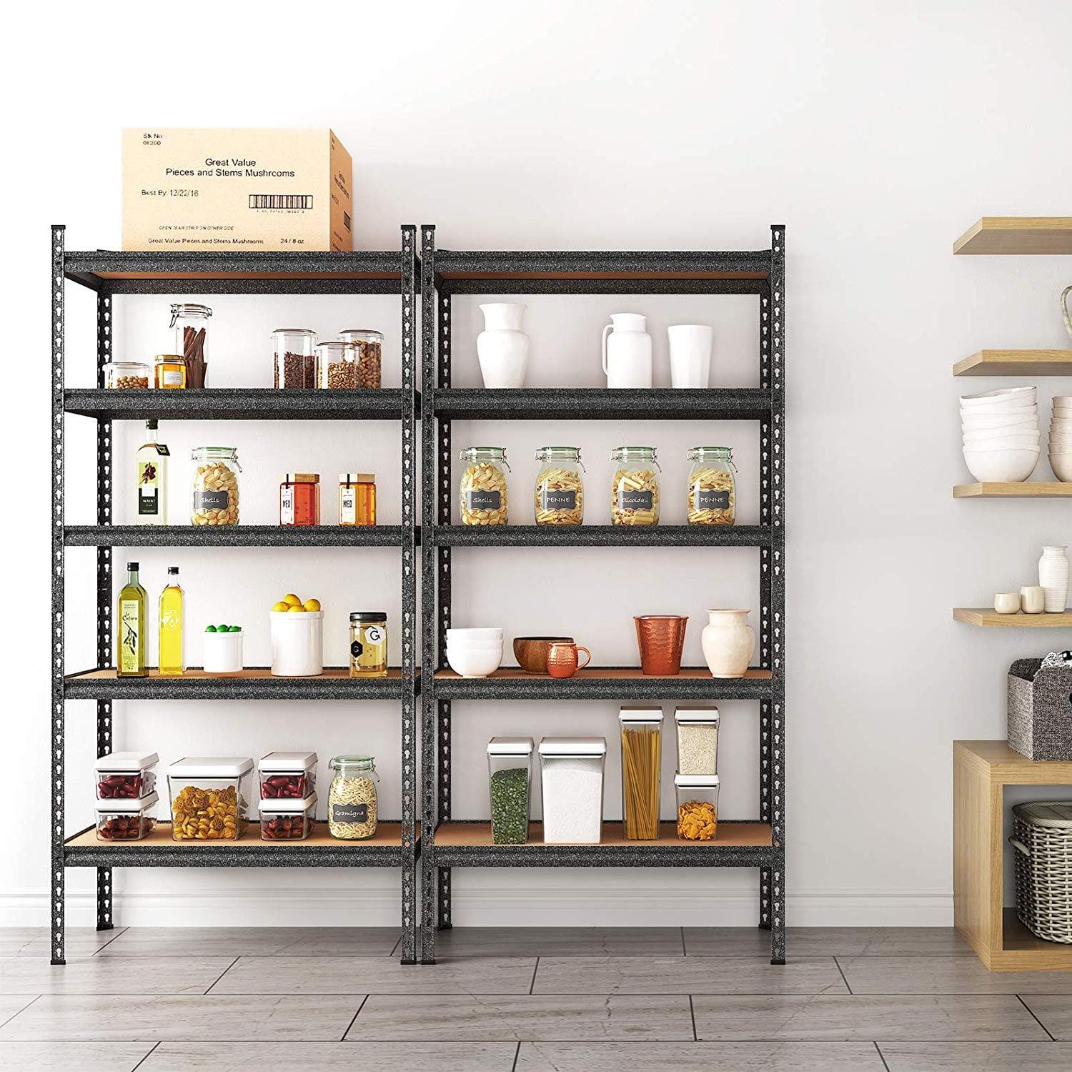 Nancy's Stellingkast - Magazijnrek - Magazijnstelling - Stellinkasten - Metaal - Grijs/Bruin - 180 x 90 x 45cm
