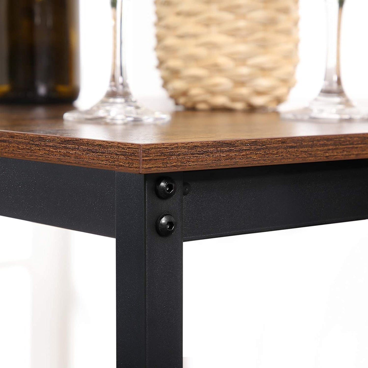 Nancy's Molelos Houten Bartafel - Keukentafel – Keuken Bartafel Vierkant - Hout / Staal - 60 x 60 x 90 cm