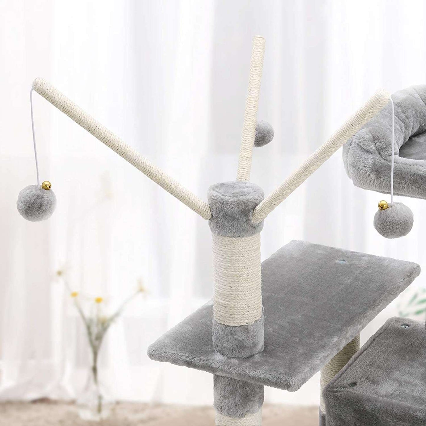 Nancy's Krabpaal Voor Katten Lichtgrijs XL - Krabpaal 154 CM