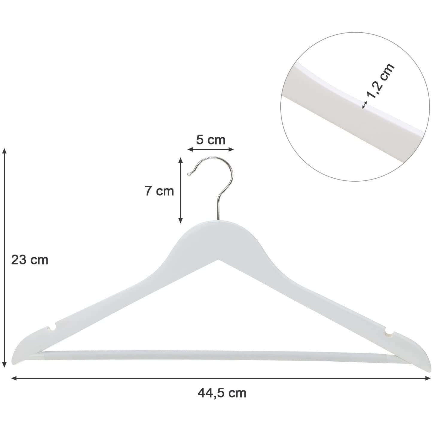Nancy's Kledinghanger Set van 50 - Houten Kleerhangers met Broeklat - Kledinghangers