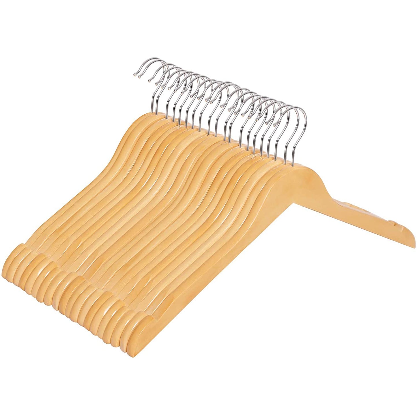 Nancy's Maple Wood Kleerhangers - 20 Stuks - 360 Graden Draaibare Hanger - Kledinghangers - Hemd of Jurk - Hout