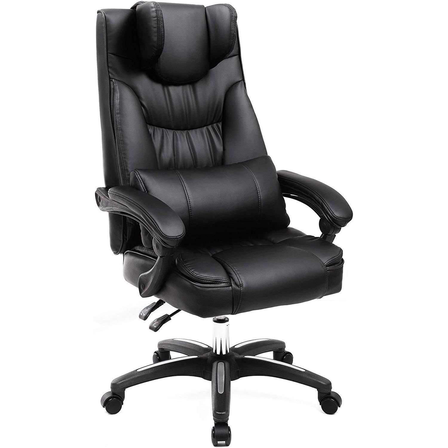 Nancy's Bureaustoel - Ergonomische Bureaustoelen - Directiestoel - Kunstleer - Zwart