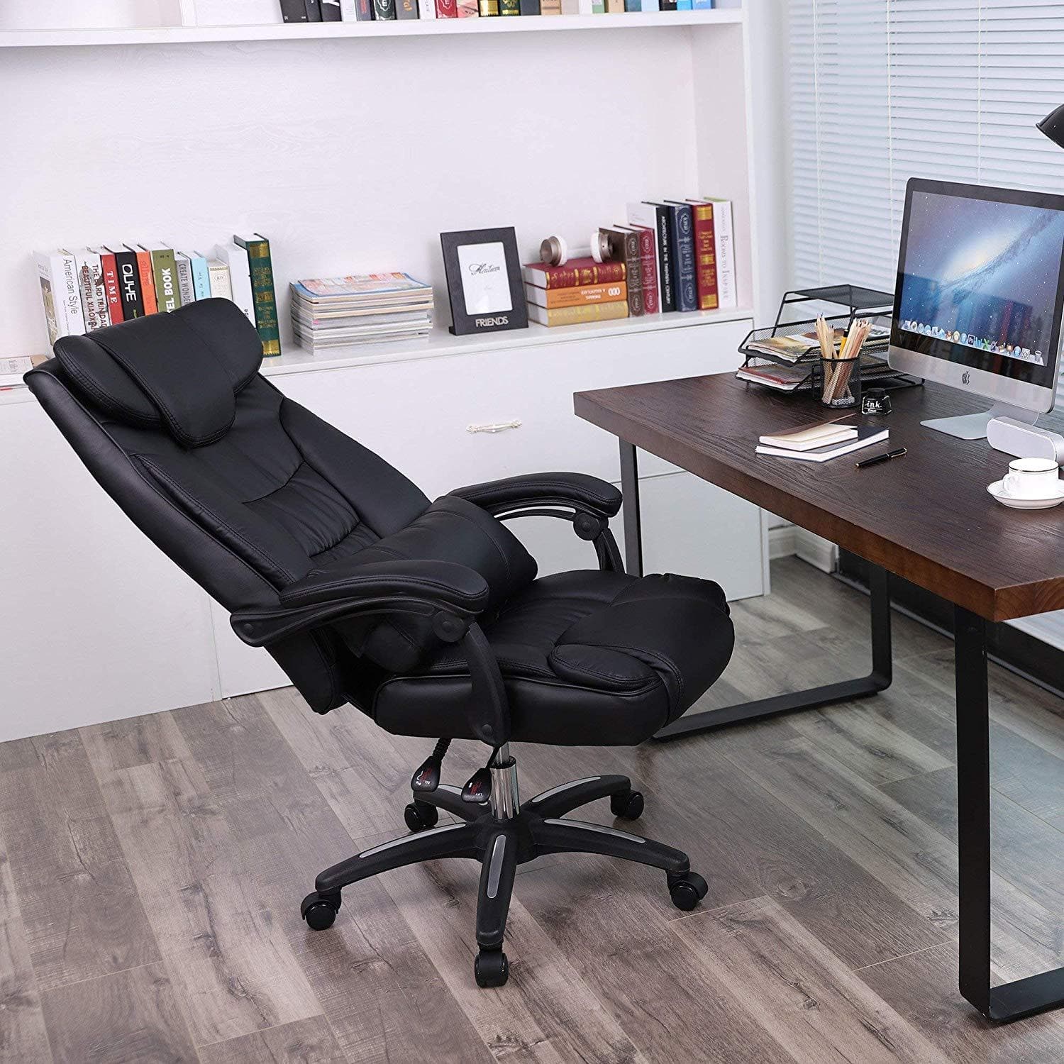 Nancy's Bureaustoel - Ergonomische Bureaustoelen - Directiestoel - Kunstleer - Zwart