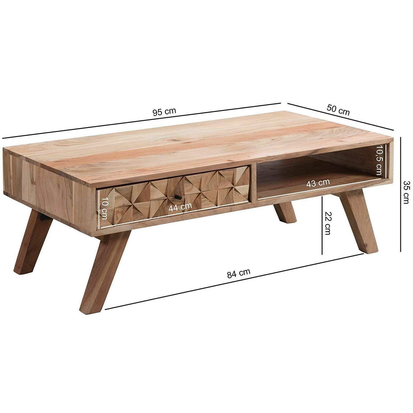 Nancy's Muaba Salontafel - Koffietafel - Massief Acaciahout - 95 x 50 x 35 cm