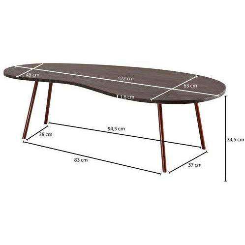 Nancy's Houten Salontafel - Moderne Vlakke Tafel - Boomstamtafel - Massief Hout - 122 x 34,5 x 63 cm