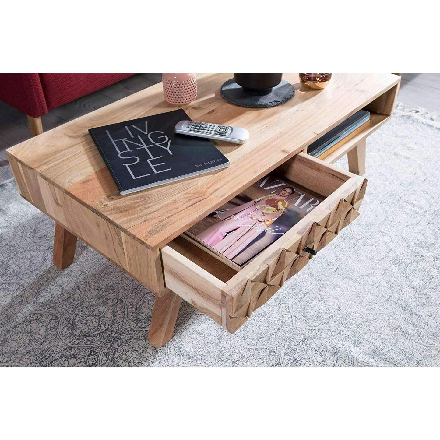 Nancy's Muaba Salontafel - Koffietafel - Massief Acaciahout - 95 x 50 x 35 cm