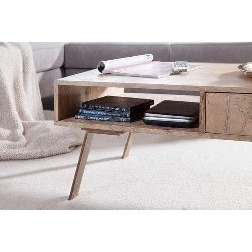 Nancy's Sibria Salontafel - Koffietafel - Bruin / Goudbruin - Mangohout / Staal - ± 95 x 50 x 40 cm