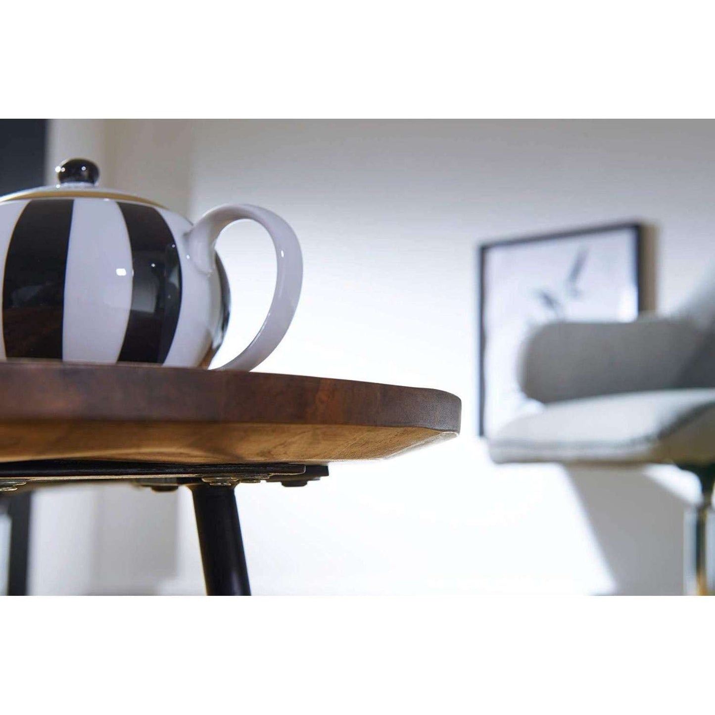 Nancy's Huba massief houten Salontafel - Koffietafel - Bruin / Zwart - Sheesham hout / Staal - ± 120 x 35 x 60 cm