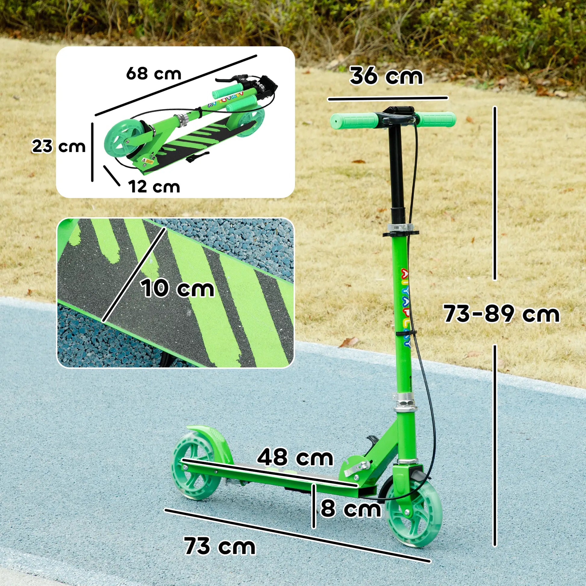 Nancy's Corino Step - Kinderstep - Verlichte Wielen - Verstelbaar - Groen
