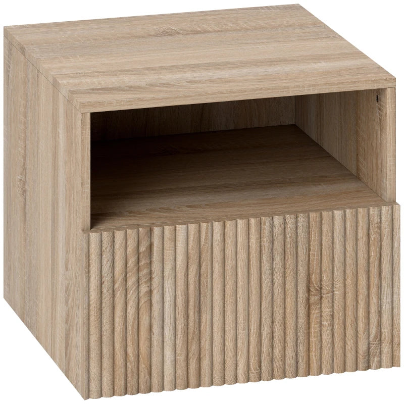 Nancy's Pedavena Zwevend Nachtkastje - Bijzettafeltje - Scandinavisch - Naturel Hout - ± 40 x 40 x 35 cm