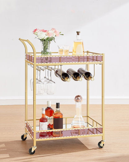 Nancy's Totton Kitchen Trolley Gold - Serving trolley - Bartrolley - Modern - Steel - 60 x 38 x 90 cm