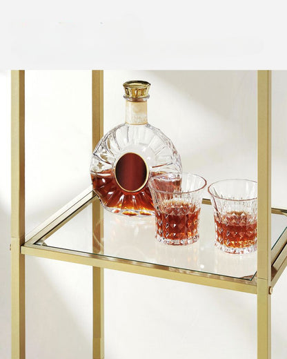 Nancy's Ventnor Bookcase Gold - Steel - Glass - Modern - Storage shelf - 40 x 30.2 x 183.5 cm