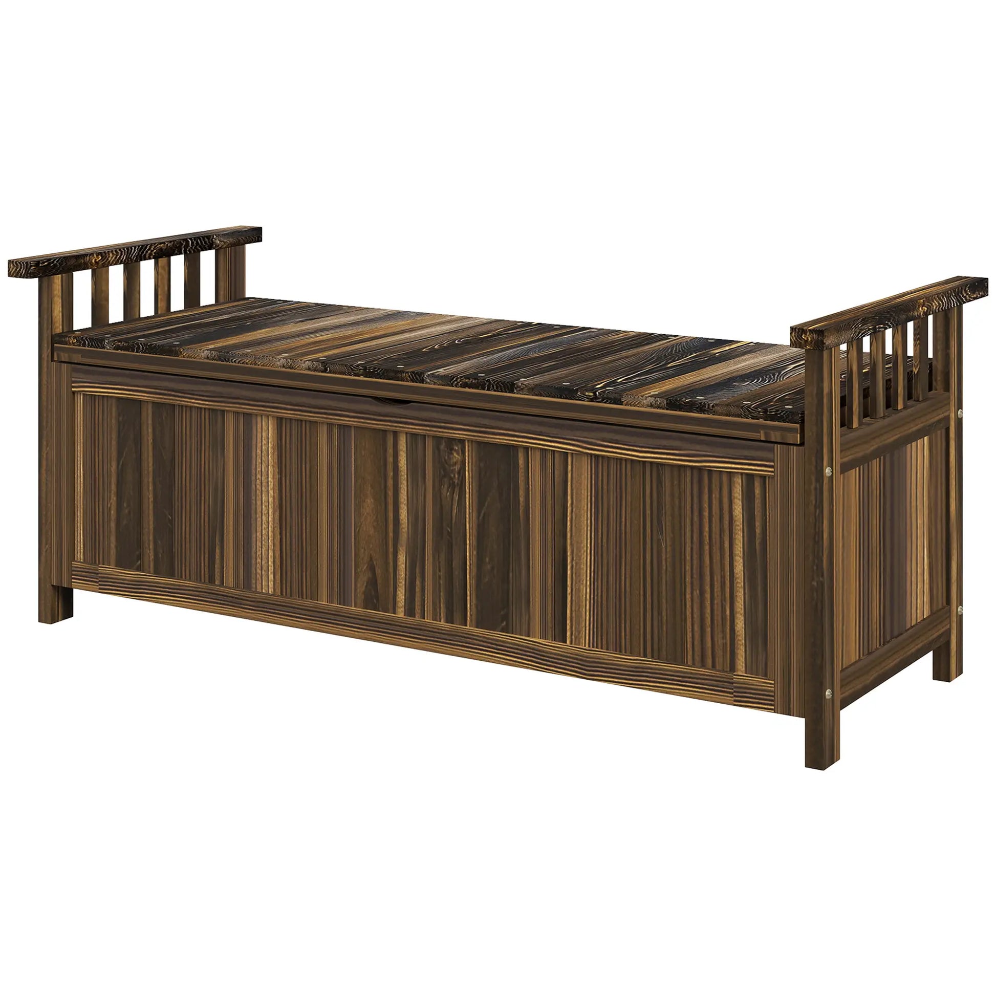 Nancy's Garga Tuinbank met Opbergruimte - Houten Tuinbankje - Dennenhout - ± 130 x 55 x 55 cm