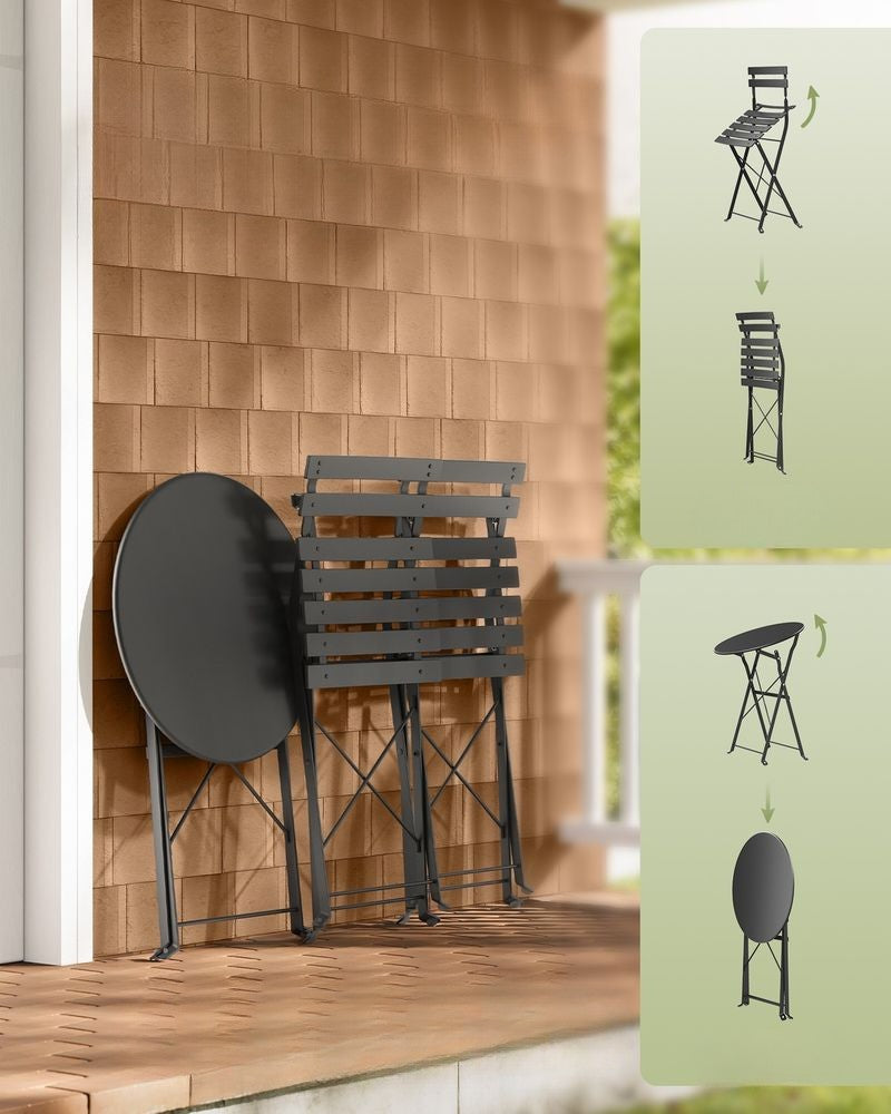 Nancy's Rovereto Bistroset - Balkonset - Tuinset - Zwart - Staal