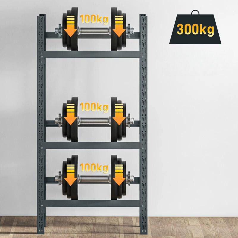 Nancy's Macinhata Krattenrek - Stellingkast - Grijs - Staal - 80 x 30 x 160 cm