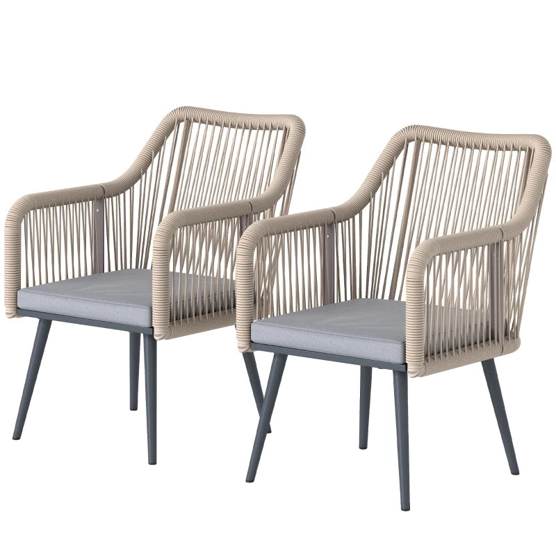 Nancy's Recco Tuinstoelen - Balkonstoelen - Loungestoelen - Set van 2 - Grijs / Bruin