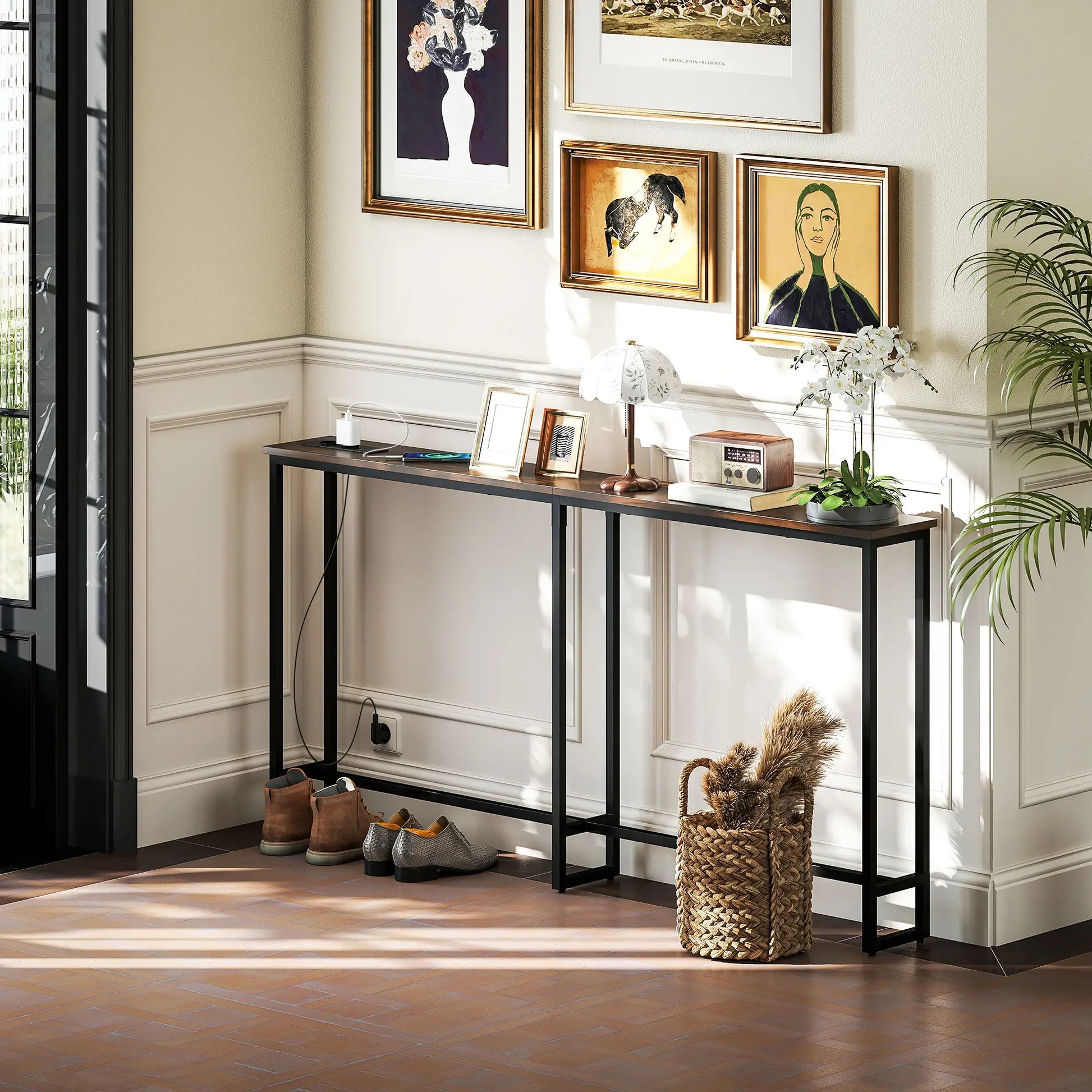 Nancy's Desio Sidetable - Bijzettafel - Consoletafel - Bruin - 160 x 20 x 80 cm