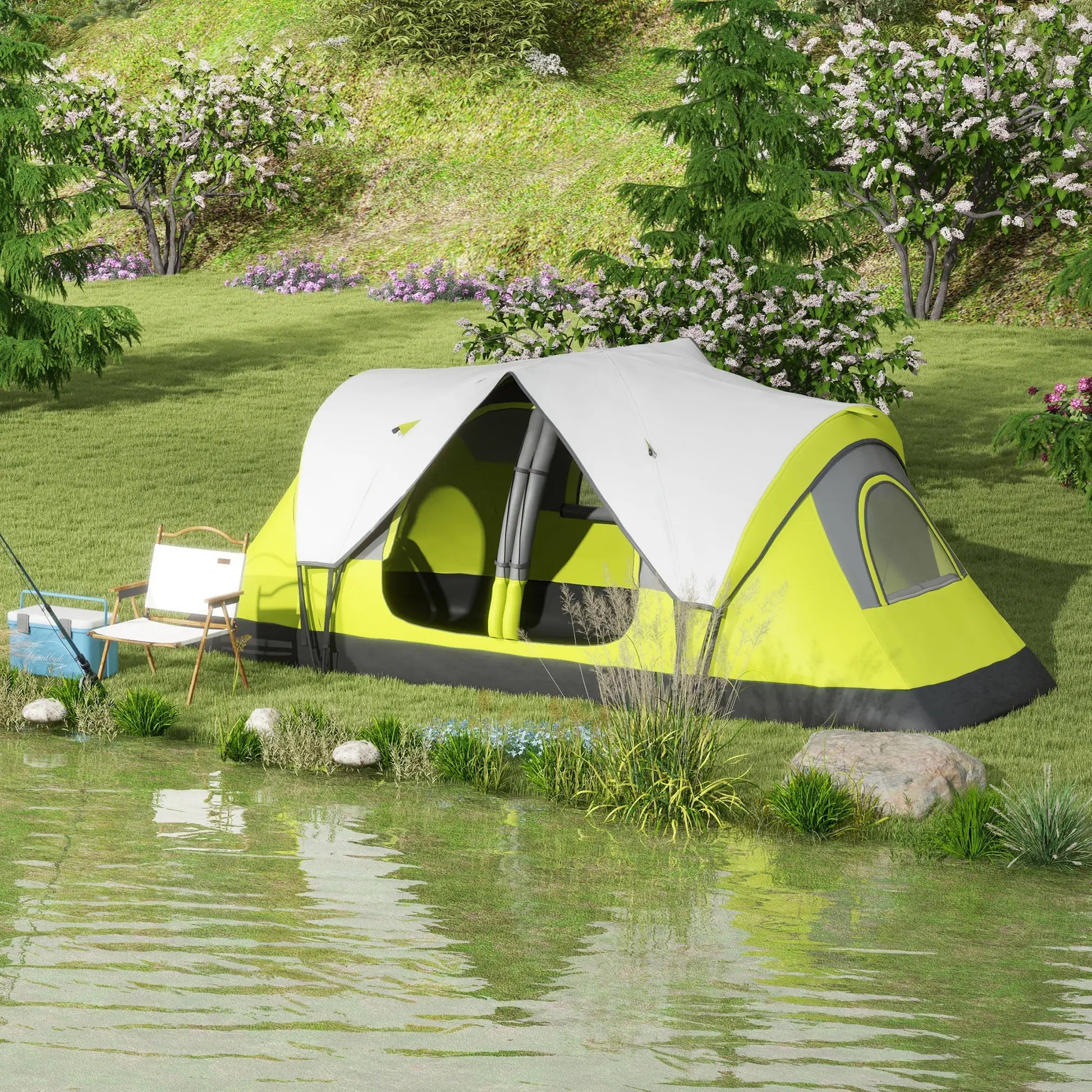 Nancy's Dugenta Kampeertent - 6-Persoons Campingtent - 2 Slaapkamers - 450 x 215 x 180 cm