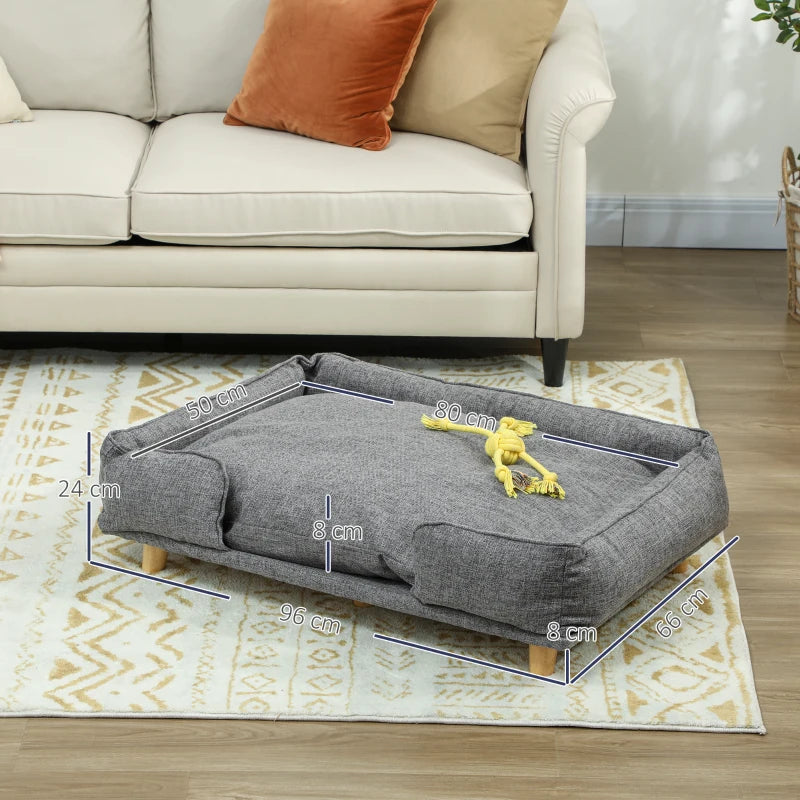 Nancy's Nurachi Hondenmand - Hondenbed - Hondenkussen - Hondensofa - Grijs - ± 95 x 65 x 25 cm