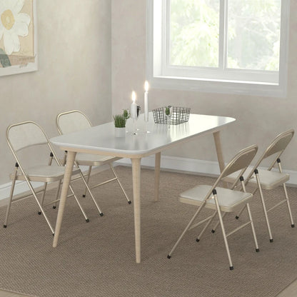 Nancy's Noto Klapstoelen - Set van 4 - Vouwstoel - Beige - Staal / Linnen