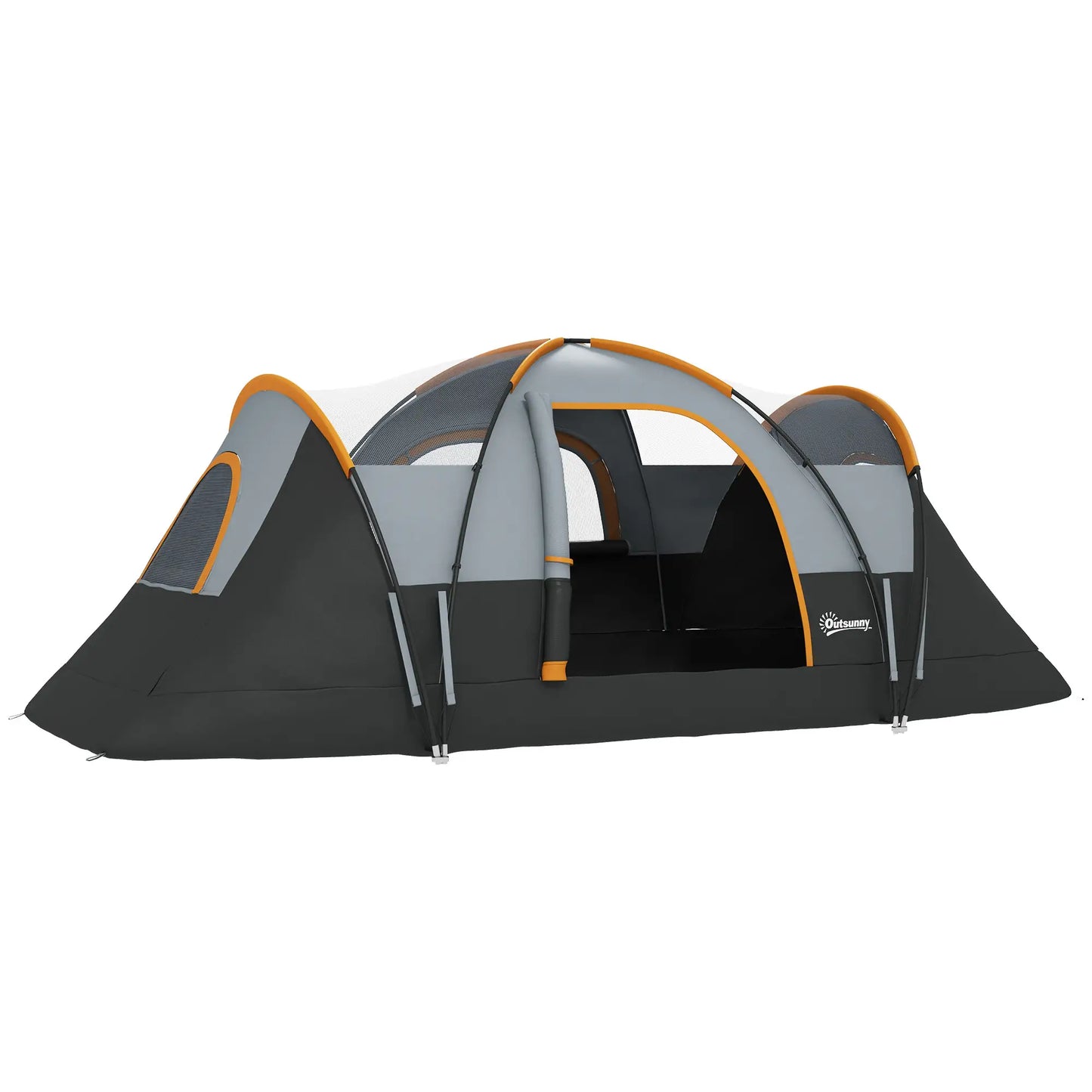 Nancy's Campli Kampeertent - Camping Tent - 5 tot 6 personen - Grijs / Zwart - 455 x 230 x 180 cm