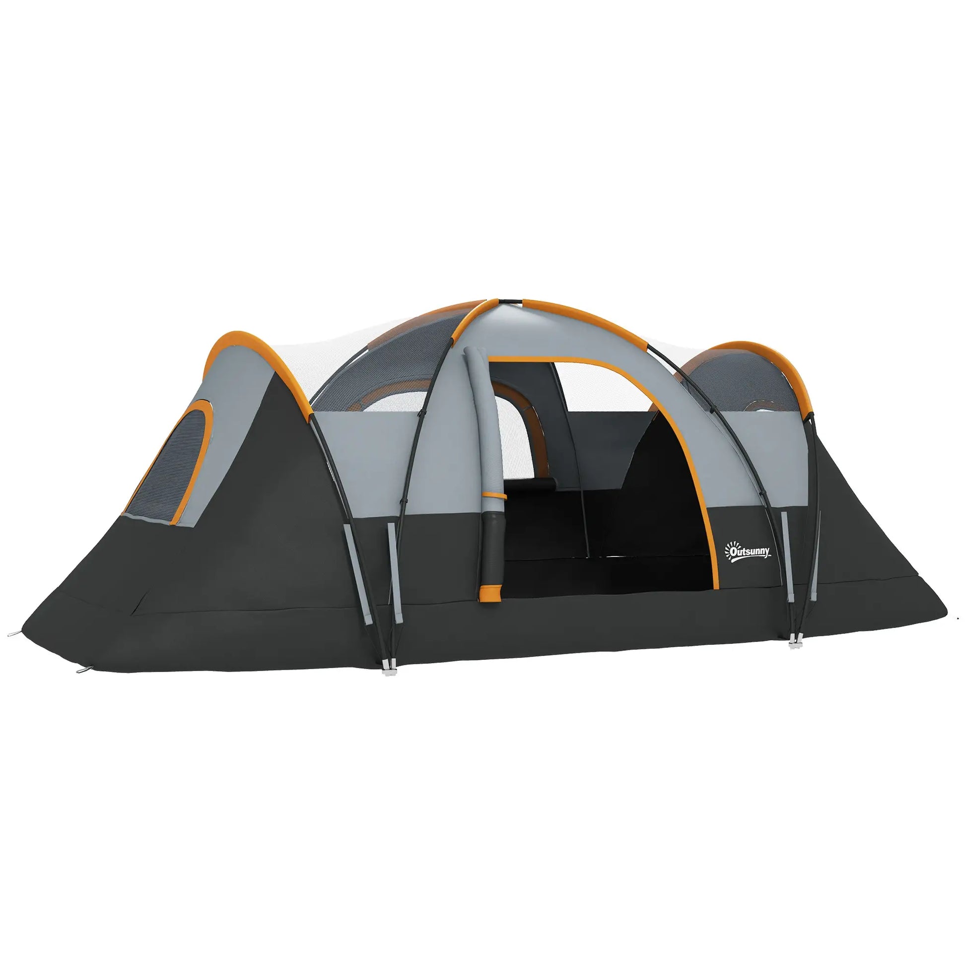 Nancy's Campli Kampeertent - Camping Tent - 5 tot 6 personen - Grijs / Zwart - 455 x 230 x 180 cm