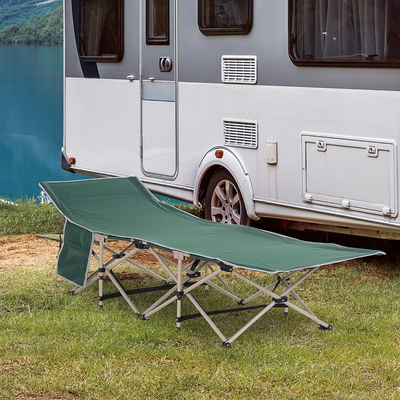 Civière Villalba de Nancy - Lit de camping - Lit de campagne - Vert - ± 190 x 70 x 50 cm