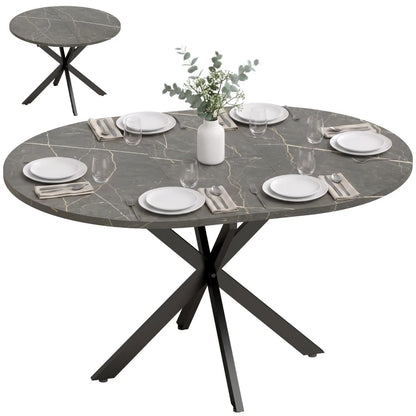 Nancy's Tossicia Eettafel Ovaal - Uitschuifbare eettafel - Tafel ovaal - Zwart - MDF / Staal