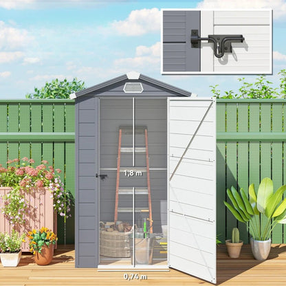 Nancy's Pelugo Opbergschuur - Tuinschuur - Gereedschapsschuur - Tuinhuisje - Grijs - Aluminium - ± 135 x 100 x 210 cm