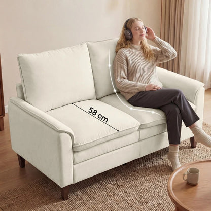 Nancy's Roppolo 2-Zitsbank - Zitbank - Loveseat - Crèmewit - Chenille - ± 145 x 85 x 95 cm
