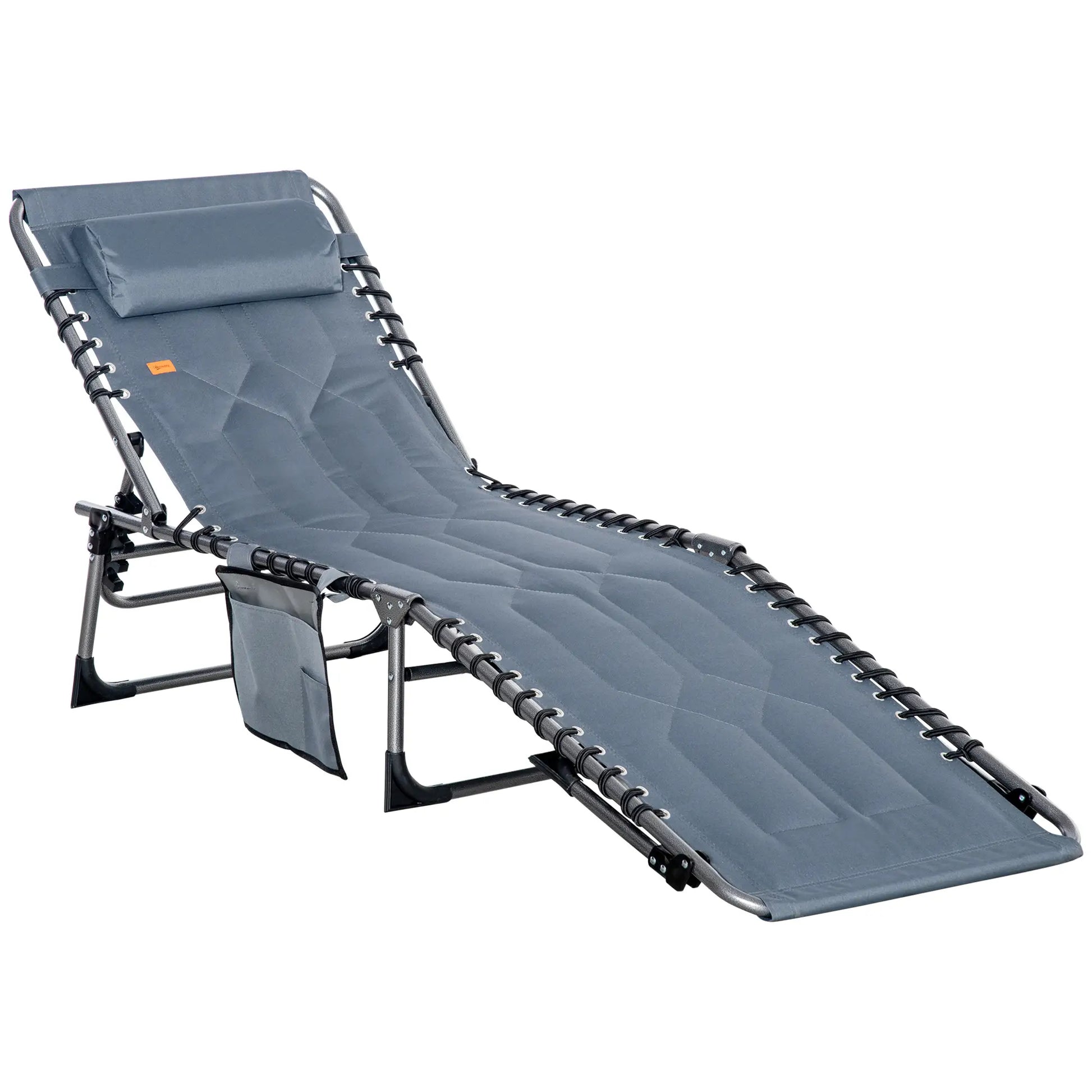 Nancy's Cermenate Ligbed - Tuinligstoel - Verstelbare Rugleuning - Strandbed - Grijs